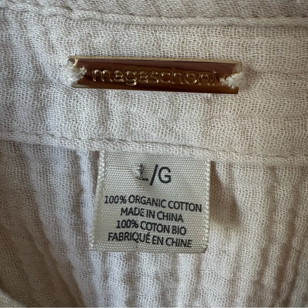 Magaschoni Organic Gauze Midi Dress in Sand Color - Size L - Picture 9 of 9